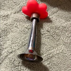 VINTAGE Red Flower Bicycle Horn made in the USA in the 1930s